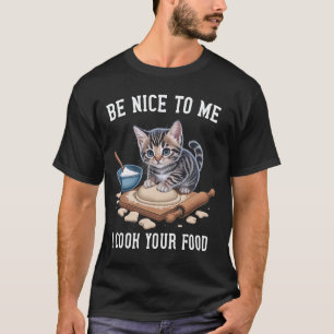 Grappige chef kat koken culinaire ontwerp voor man t-shirt