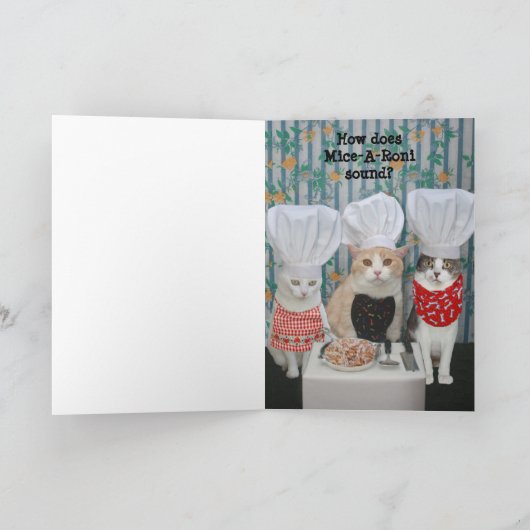 Grappige Chef Katten Verjaardag Kaart (Binnen)