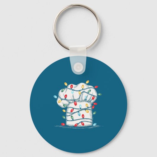 Grappige Chef Kerst Grafische Lichten Liefhebber K Sleutelhanger (Voorkant)