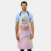 Grappige chef-kok citaat regenboog pastel marmeren schort (Gedragen)