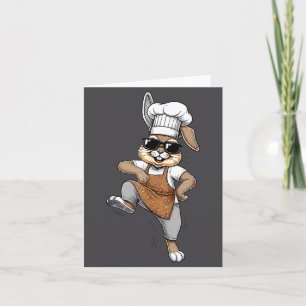 Grappige Chef Konijn Cool Baker Konijn Kook Cartoo Kaart