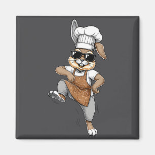 Grappige Chef Konijn Cool Baker Konijn Kook Cartoo Magneet