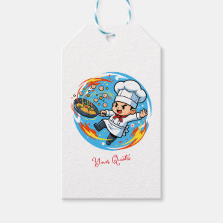 Grappige chef mascotte cadeaulabel