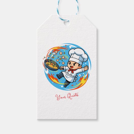 Grappige chef mascotte cadeaulabel (Voorkant)