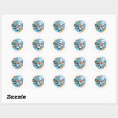Grappige Chef Mascotte Ronde Sticker (Vel)