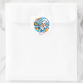 Grappige chef mascotte vierkante sticker (Tas)