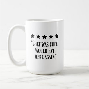 Grappige chef vijfsterrenreview koffiemok