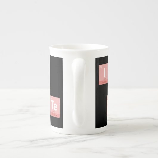 Grappige Chemie Elementen Ontwerp Smart Schattige  Porselein Kop (Achterkant)