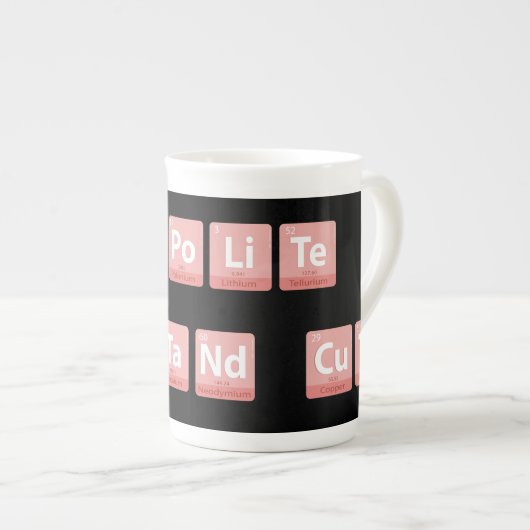 Grappige Chemie Elementen Ontwerp Smart Schattige Porselein Kop (Voorkant rechts)