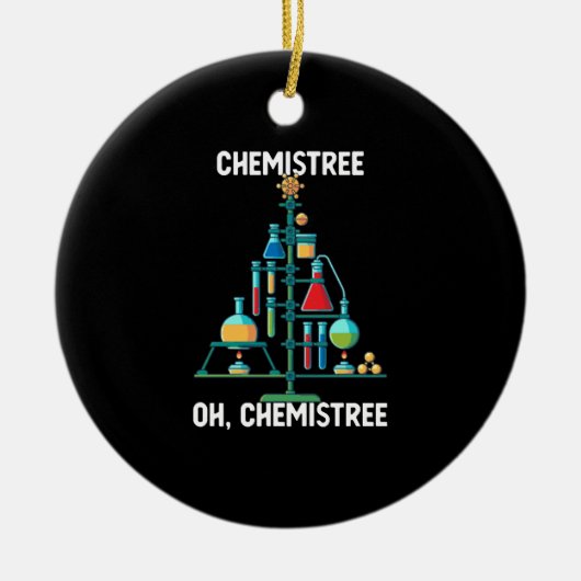 Grappige Chemie Kerstboom Keramisch Ornament (Voorkant)