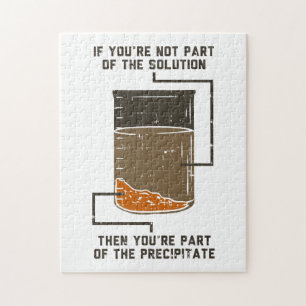 Grappige chemie oplossing wetenschap leraar legpuzzel