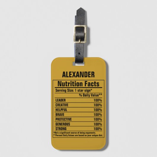 Grappige chemische elementen Persoonskenmerken Lug Bagagelabel (Voorkant (verticaal))