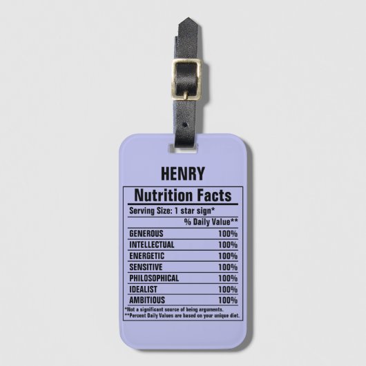 Grappige chemische elementen Persoonskenmerken Lug Bagagelabel (Voorkant (verticaal))