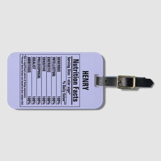 Grappige chemische elementen Persoonskenmerken Lug Bagagelabel (Voorkant (horizontaal))