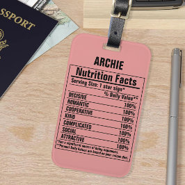 Grappige chemische elementen Persoonskenmerken Lug Bagagelabel