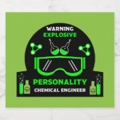 Grappige chemische ingenieur geschenken likeurfles etiket (Enkel label)