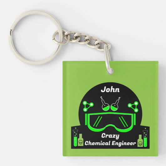 Grappige chemische ingenieur geschenken sleutelhanger (voorkant)