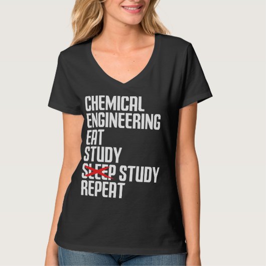 Grappige Chemische Techniek Eet Studeren Herhaal C T-shirt (Voorkant)