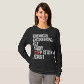 Grappige Chemische Techniek Eet Studeren Herhaal C T-shirt (Voorkant volledig)