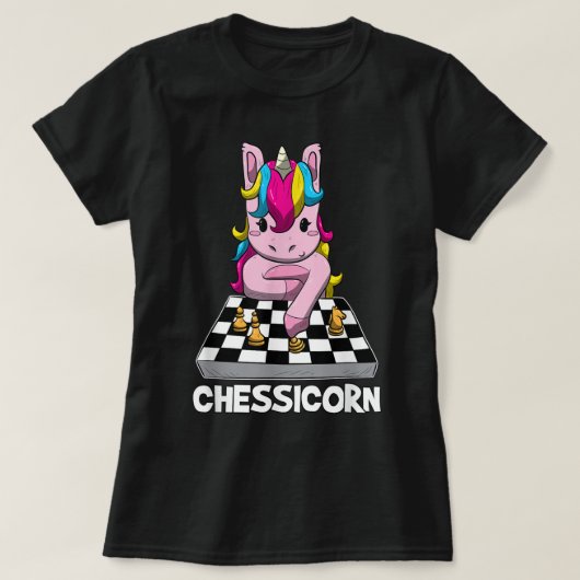 Grappige Chessicorn Eenhoorn Schaken Ontwerp T-shirt (Design voorkant)