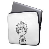 Grappige Chibi Anime Jongen Elektronica Tas (Voorkant Links)