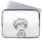 Grappige Chibi Anime Jongen Elektronica Tas (Voorkant)