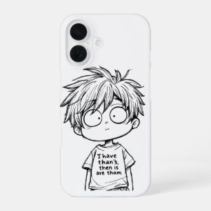 Grappige Chibi Anime Jongen iPhone / iPad hoes 16 Hoesje