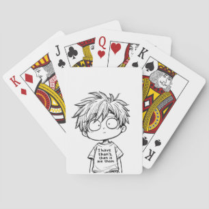 Grappige Chibi Anime Jongen Klassieke Speelkaarten