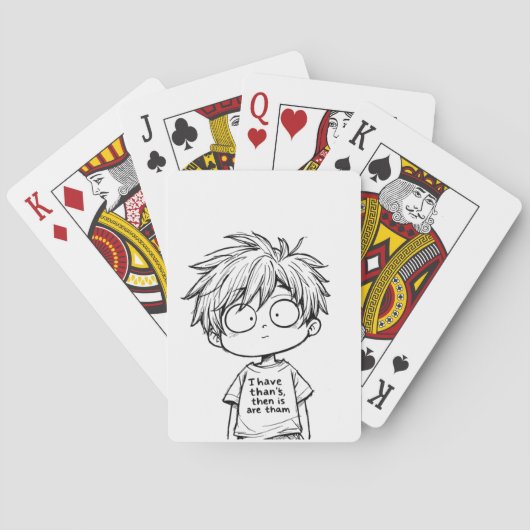 Grappige Chibi Anime Jongen Klassieke Speelkaarten (Achterkant)
