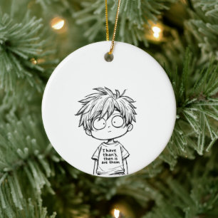 Grappige Chibi Anime Jongen Ornament