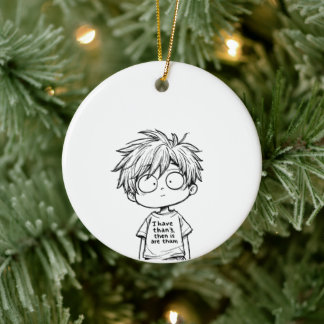 Grappige Chibi Anime Jongen Ornament