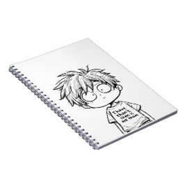 Grappige Chibi Anime Jongen Spiraal Foto Notitiebo Notitieboek