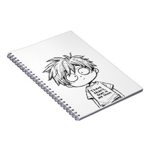 Grappige Chibi Anime Jongen Spiraal Foto Notitiebo Notitieboek