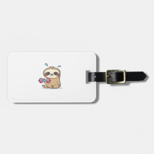 Grappige Chibi Luiaard Workout Schattige Kawaii G Bagagelabel