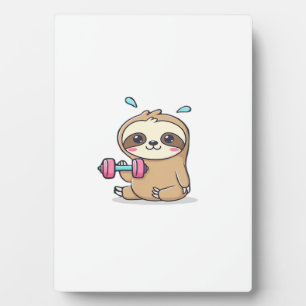 Grappige Chibi Luiaard Workout  Schattige Kawaii G Fotoplaat