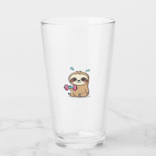 Grappige Chibi Luiaard Workout  Schattige Kawaii G Glas