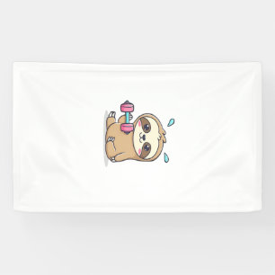 Grappige Chibi Luiaard Workout Schattige Kawaii G Spandoek