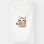 Grappige Chibi Luiaard Workout Schattige Kawaii G Spandoek (Verticaal)