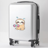 Grappige Chibi Luiaard Workout Schattige Kawaii G Sticker (Koffer)