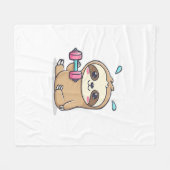 Grappige Chibi Sloth Workout Schattigee Kawaii Gym Fleece Deken (Voorkant (Horizontaal))
