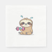Grappige Chibi Sloth Workout Schattigee Kawaii Gym Servet (Voorkant)