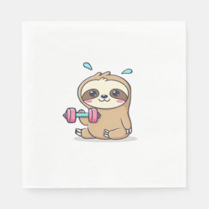 Grappige Chibi Sloth Workout Schattigee Kawaii Gym Servet