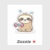 Grappige Chibi Sloth Workout Schattigee Kawaii Gym Sticker (Vel)