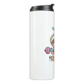 Grappige Chibi Sloth Workout Schattigee Kawaii Gym Thermosbeker (Gedraaid links)