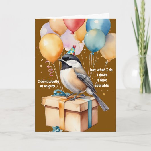 Grappige Chickadee Verjaardagsfeest Uitnodiging Ku (Voorkant)