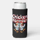 Grappige Chicken Hoarder gepersonaliseerd Seltzer Blikjeskoeler (Seltzer Achterkant)