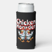 Grappige Chicken Hoarder gepersonaliseerd Seltzer Blikjeskoeler (Seltzer Voorkant)