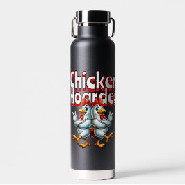 Grappige Chicken Hoarder gepersonaliseerd Waterfles