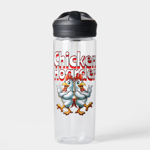 Grappige Chicken Hoarder gepersonaliseerd Waterfles