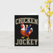 Grappige Chicken Jockey Trump Kaart (Gele Bloem)